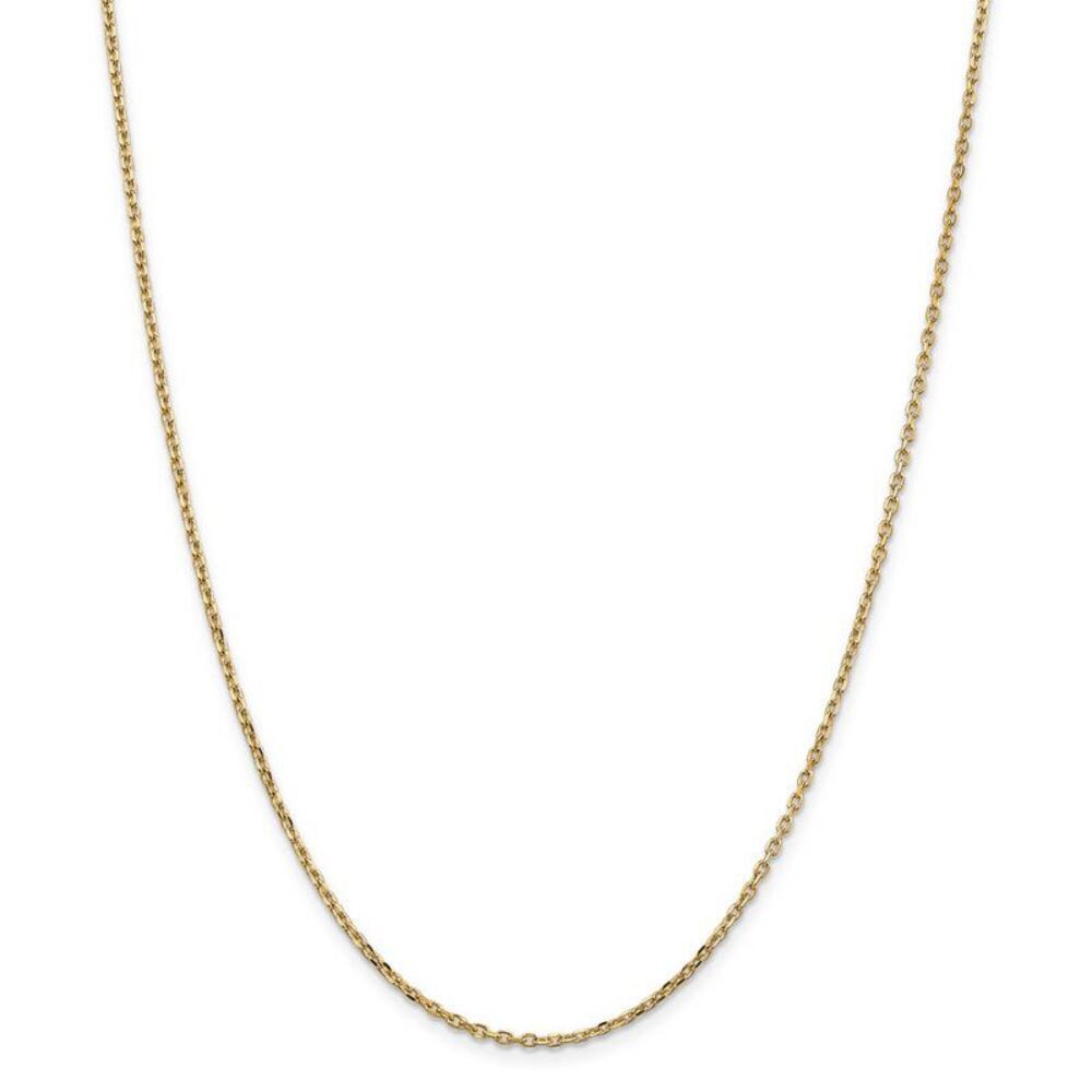 1.8mm, 14k Yellow Gold Diamond Cut Solid Cable Chain Necklace, 26 Inch - Picture 2 of 7